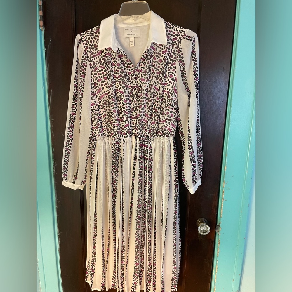 Pleated animal dress-chiffon material.